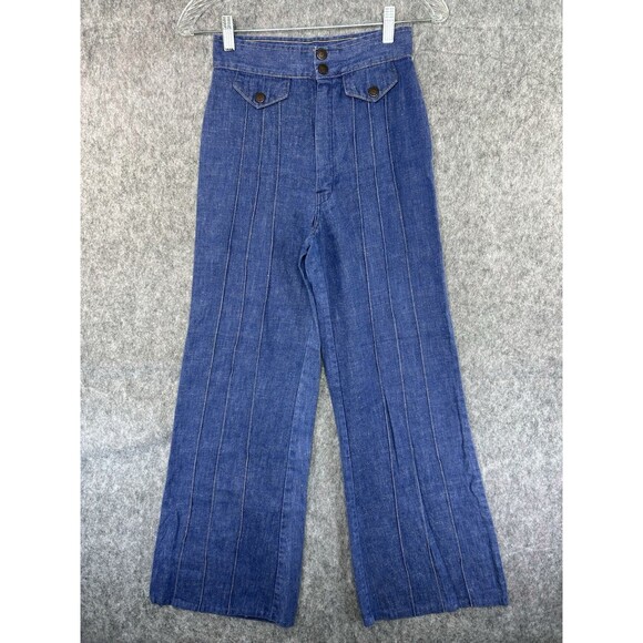 Vtg 70's Taylorsville Denim Jeans Women's Girl's Bell Bottoms Flare Size 0 USA